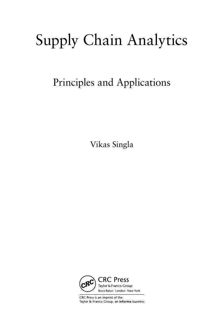 Preview page 2 of eBook PDF Supply Chain Analytics Principles and Applications 1st Edition By Vikas Singla