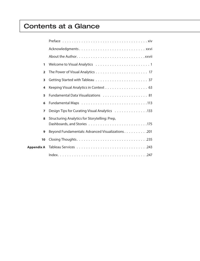 Preview page 6 of eBook PDF Visual Analytics Fundamentals Creating Compelling Data Narratives with Tableau 1st Edition By Lindy Ryan