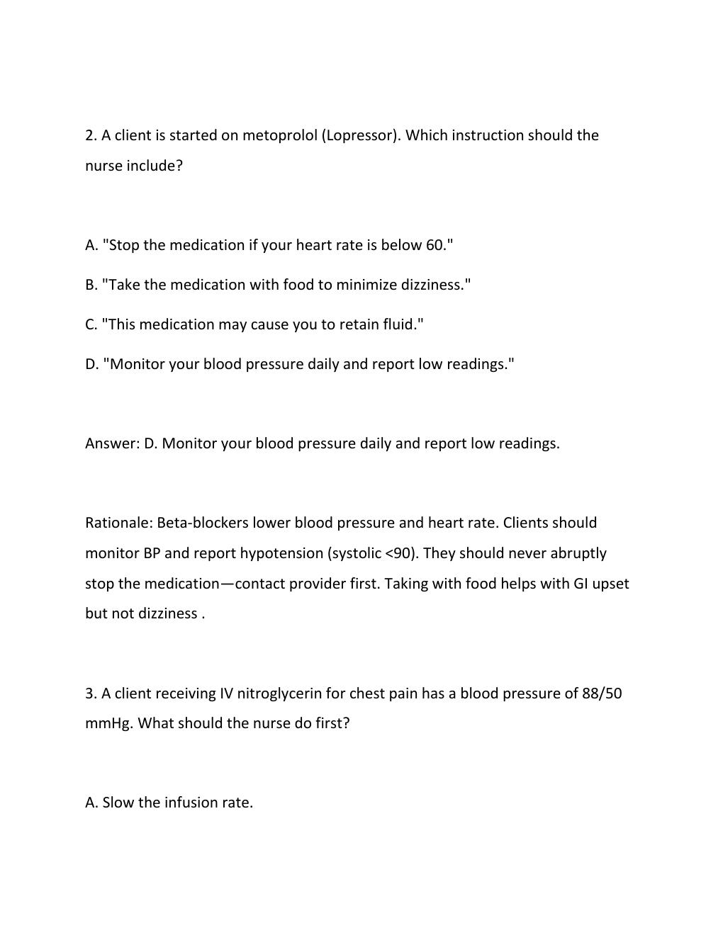 Preview page 2 of HESI Pharmacology Exam 2026  Practice Questions