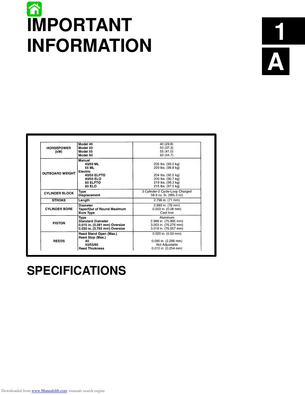 Preview page 5 of Mercury 40/50/55/60 Two Stroke Service Repair Manual