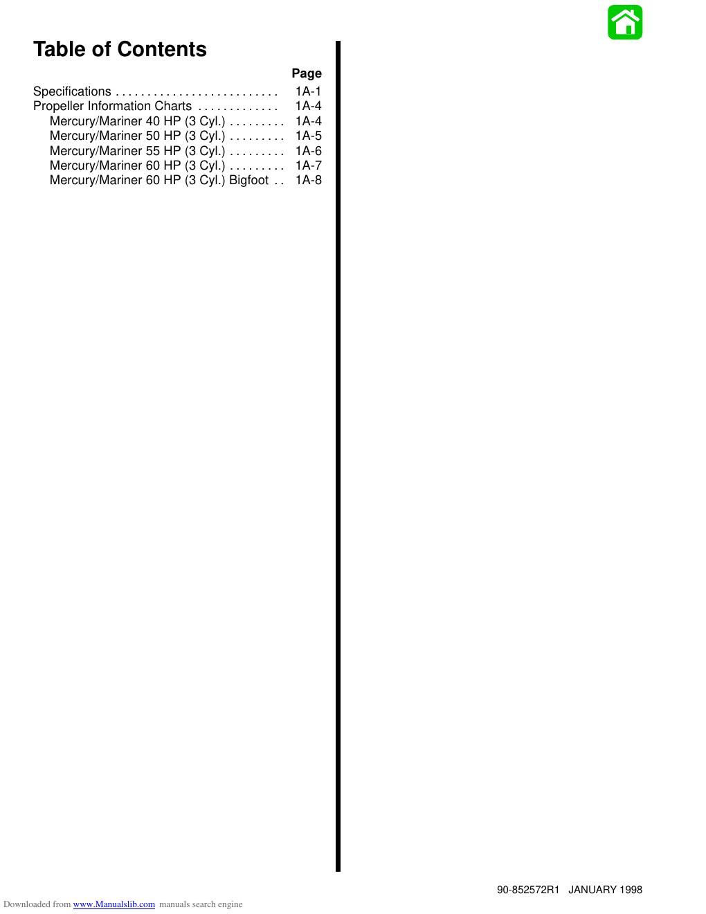 Preview page 6 of Mercury 40/50/55/60 Two Stroke Service Repair Manual
