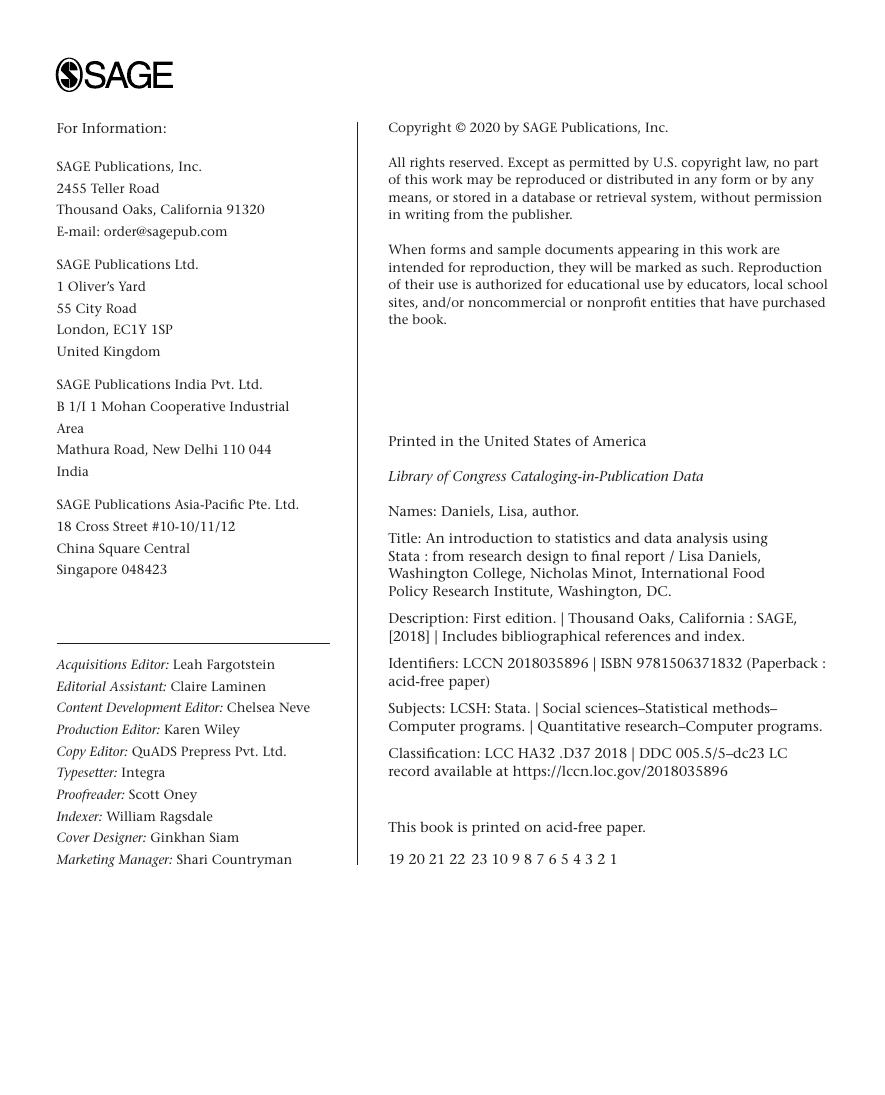 Preview page 5 of eBook [PDF] An Introduction to Statistics and Data Analysis Using Stata® By Lisa Daniels, Nicholas Minot