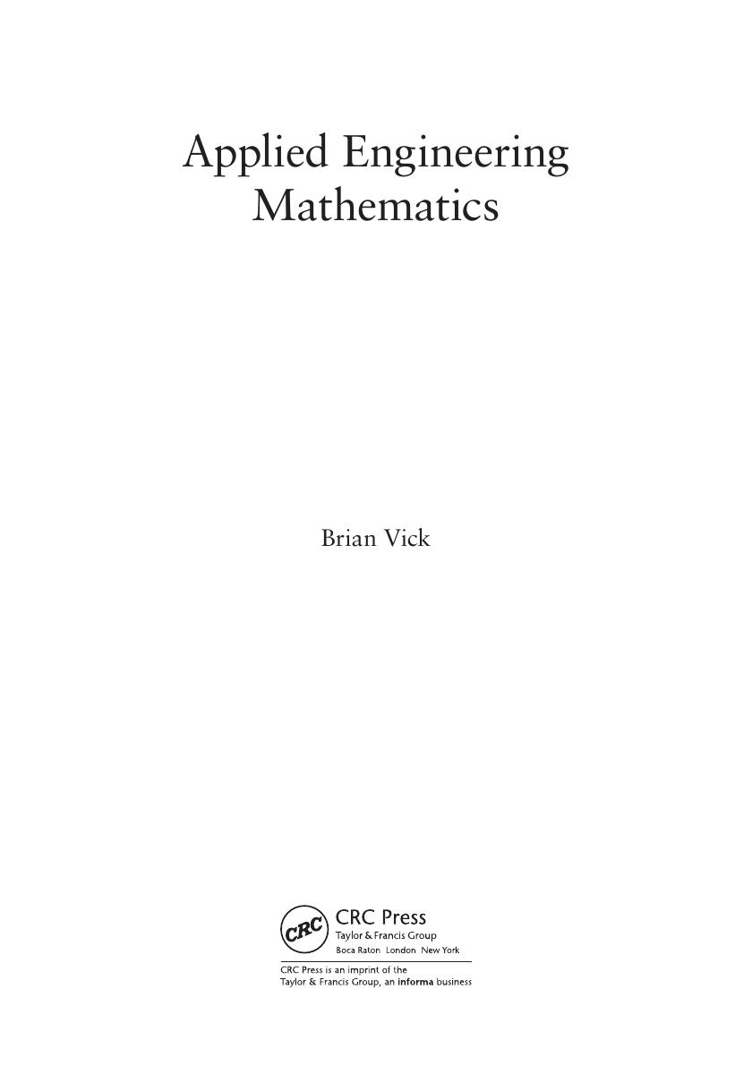 Preview page 4 of eBook PDF Applied Engineering Mathematics By Brian Vick