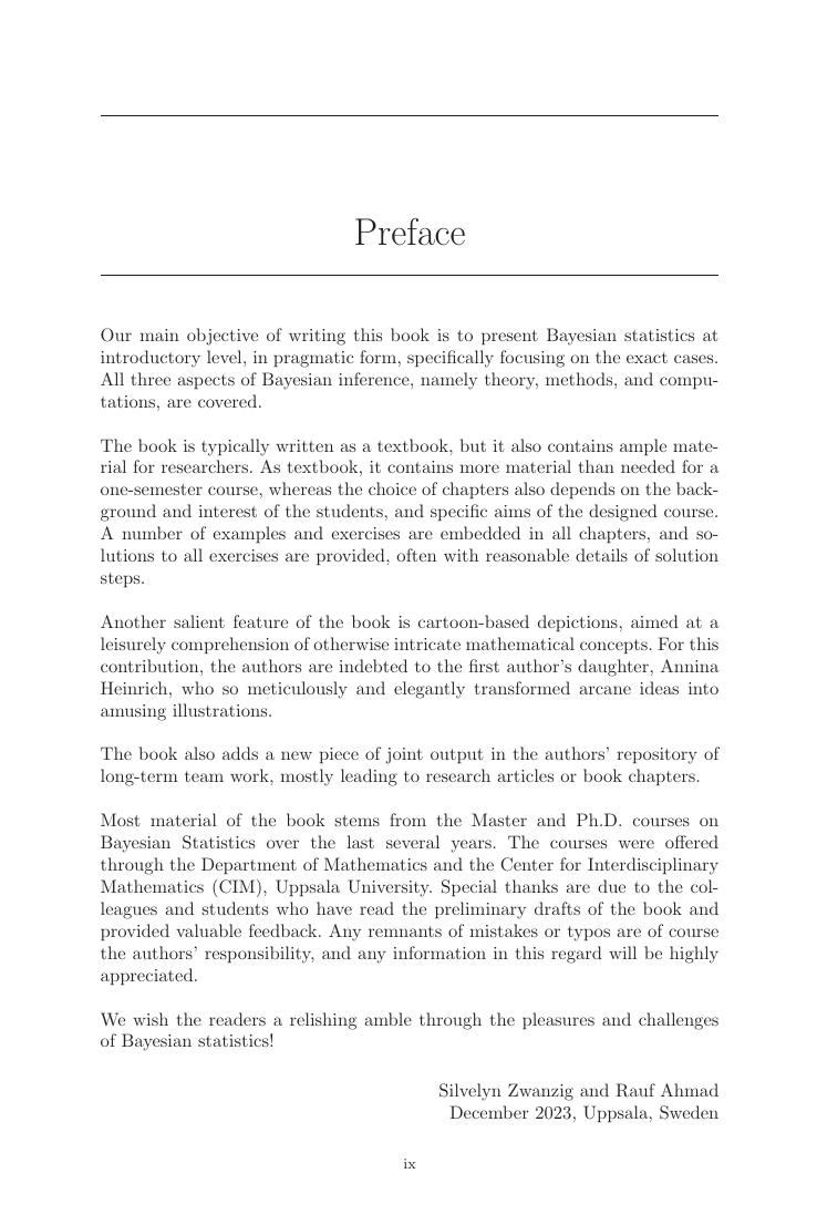 Preview page 10 of eBook PDF Bayesian Inference Theory Methods Computations BY Silvelyn Zwanzig  Rauf Ahmad