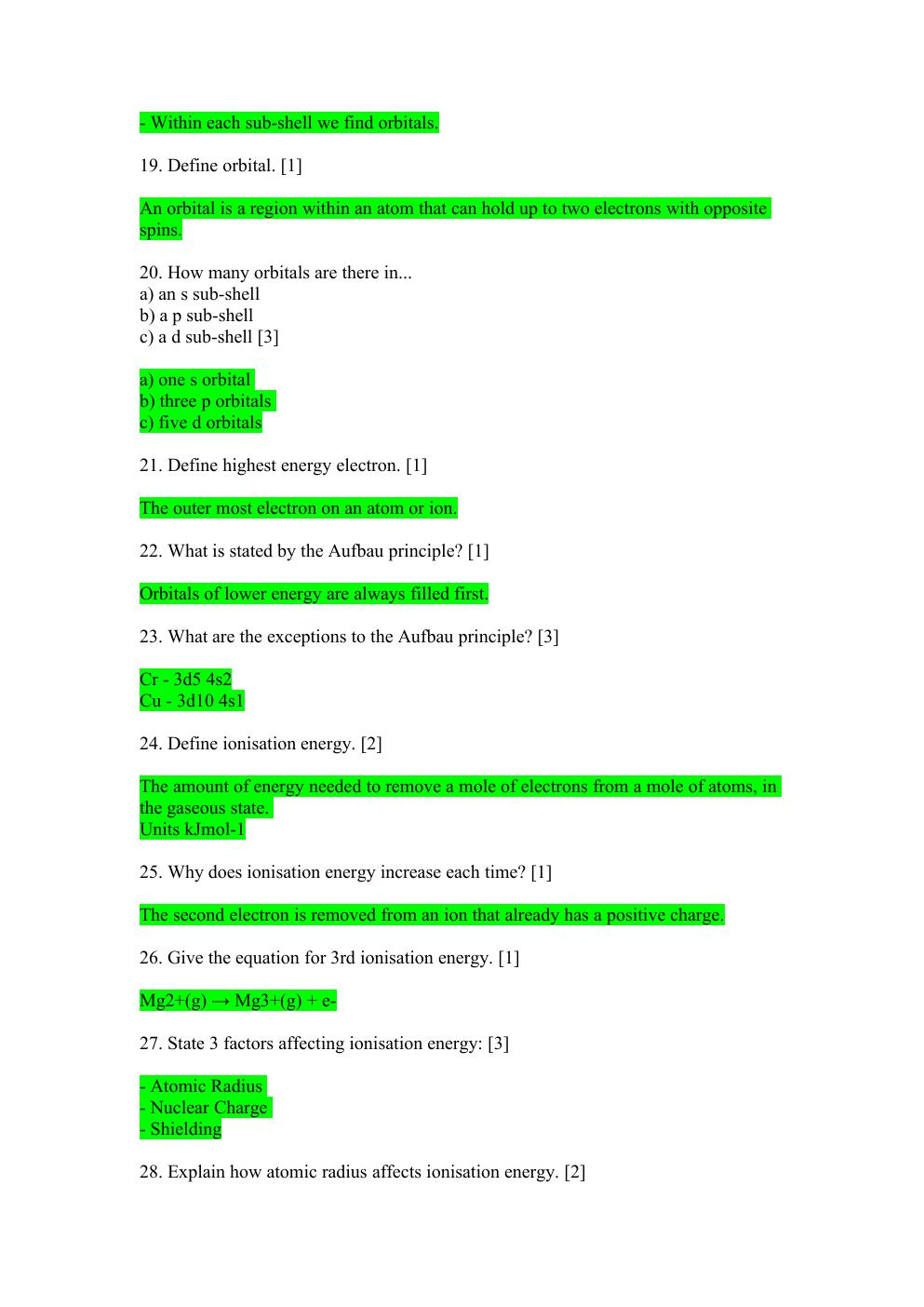 Preview page 3 of AQA AS Level Chemistry Paper 1 EXAM/ Final Exam with 100% Correct answers