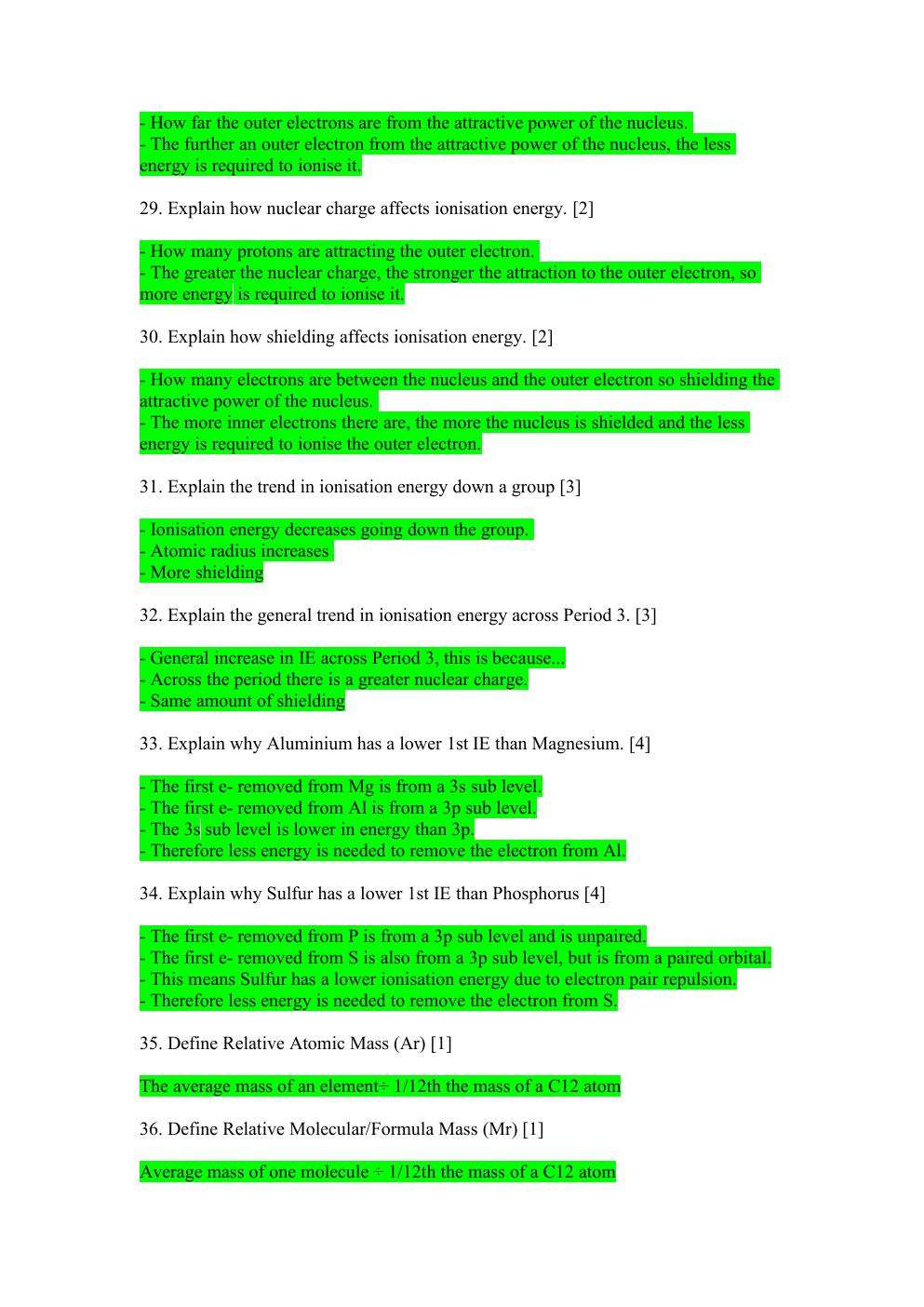 Preview page 4 of AQA AS Level Chemistry Paper 1 EXAM/ Final Exam with 100% Correct answers