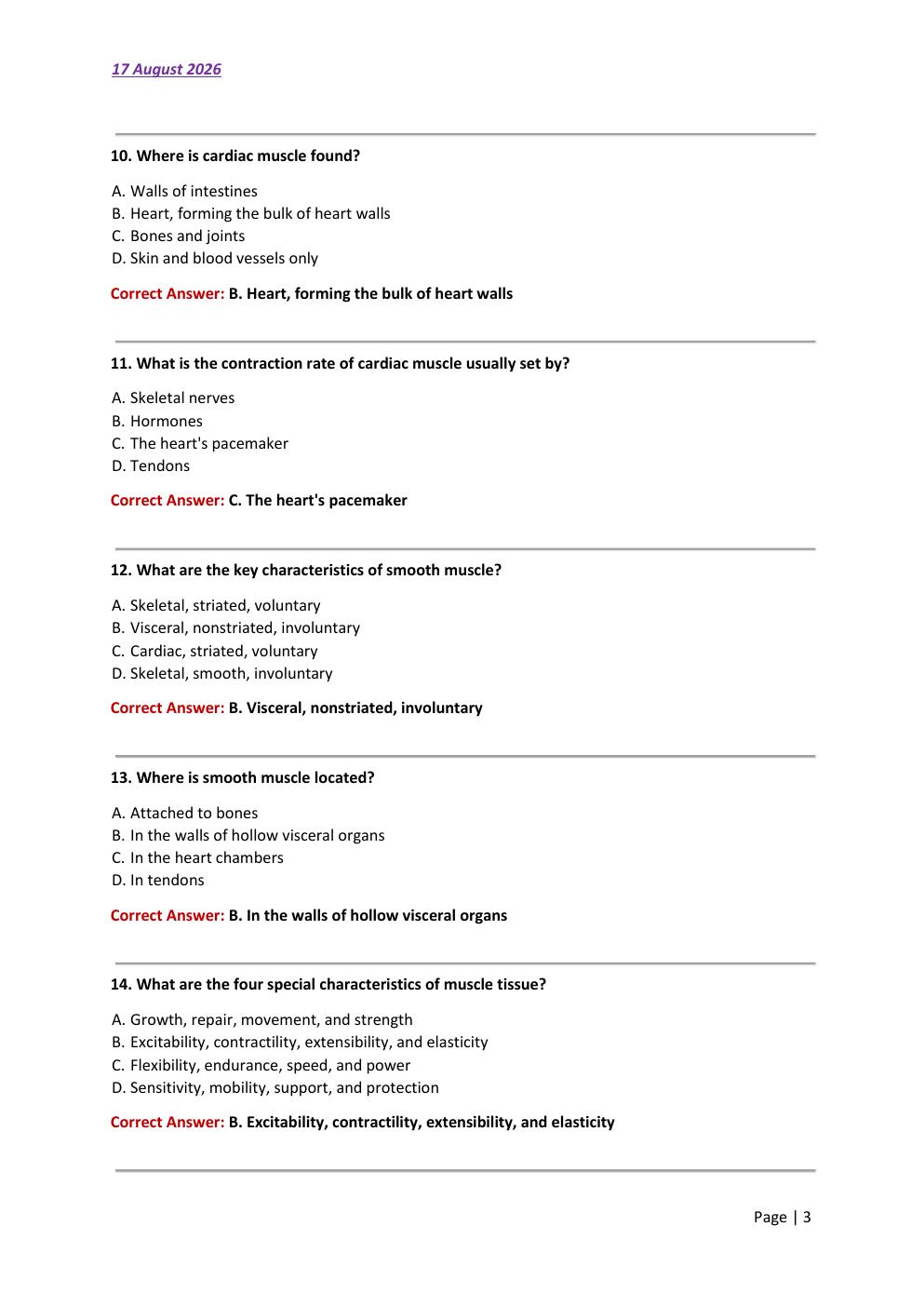 Preview page 3 of Muscle Tissue Types: Skeletal, Cardiac, and  Smooth - Structure, Function, and Comparison  2026/2027 Test Exam 90 compre