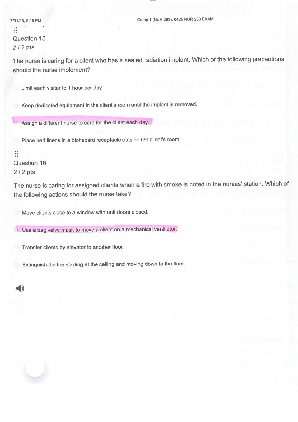 Preview page 10 of NUR 283 (B) COMP 1, COMP 2,  COMP 3, Exam Study Guide –  Practice Questions with  Verified Answers. GRADED A+.  Latest 2