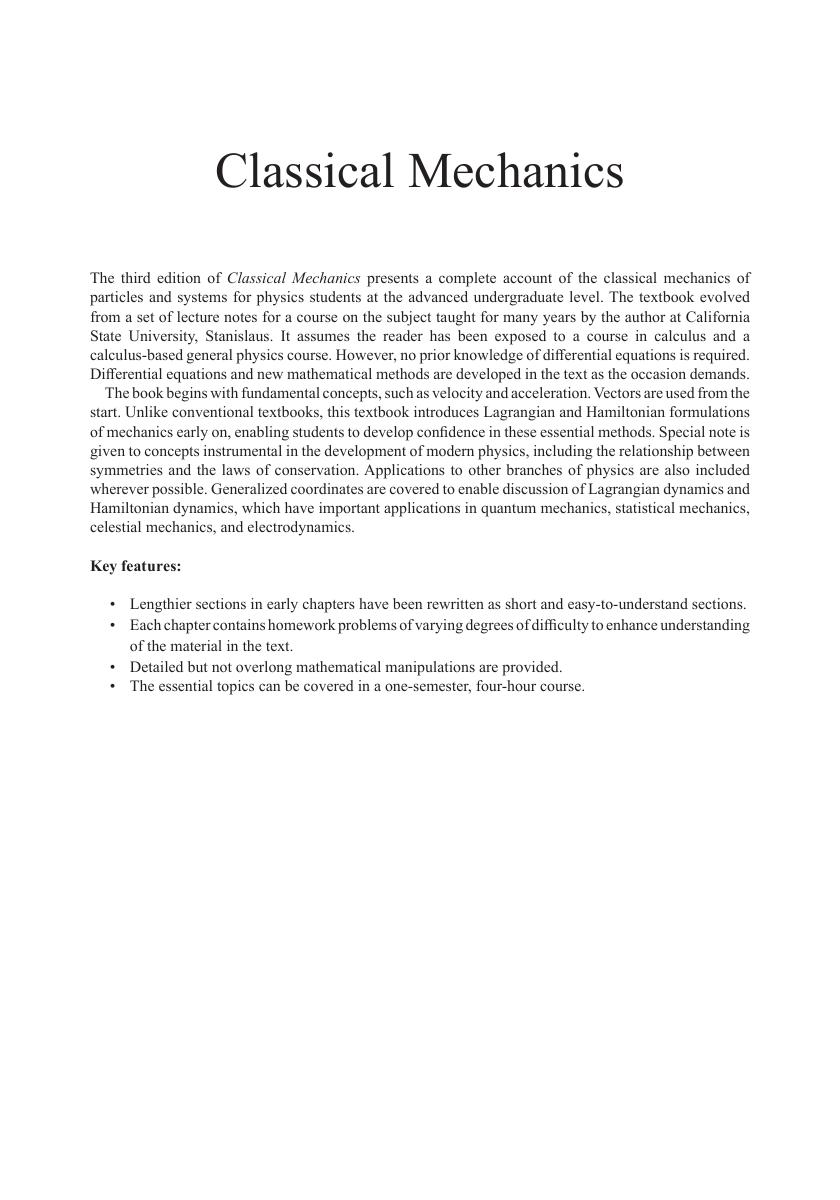 Preview page 2 of eBook PDF Classical Mechanics 3rd Edition By Tai L. Chow