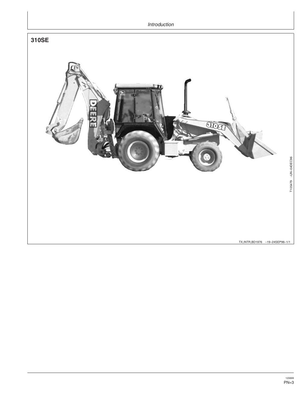 Preview page 3 of John Deere 310SE 315SE Backhoe Loader Operation Test Technical Manual