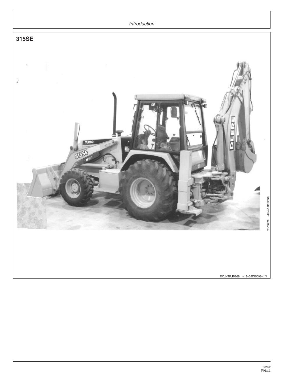 Preview page 4 of John Deere 310SE 315SE Backhoe Loader Operation Test Technical Manual