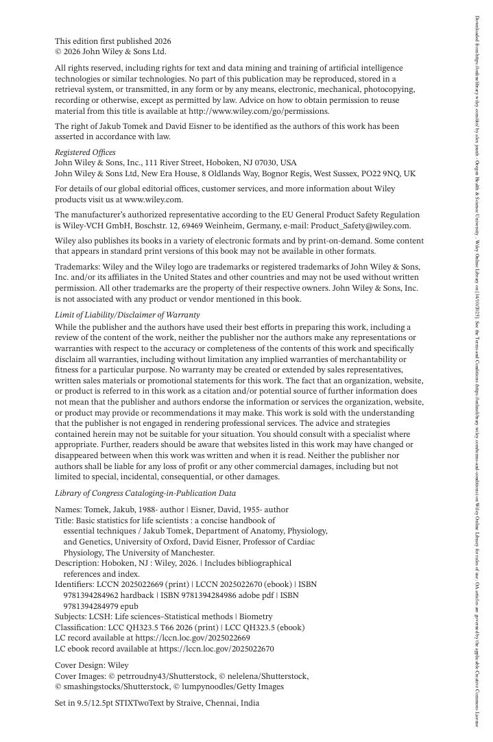 Preview page 4 of eBook PDF Basic Statistics for Life Scientists A Concise Handbook of Essential Techniques 1st Edition By Jakub Tomek, Da