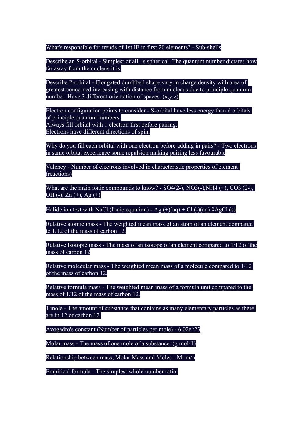 Preview page 2 of As Level Chemistry Exam/with Complete solutions