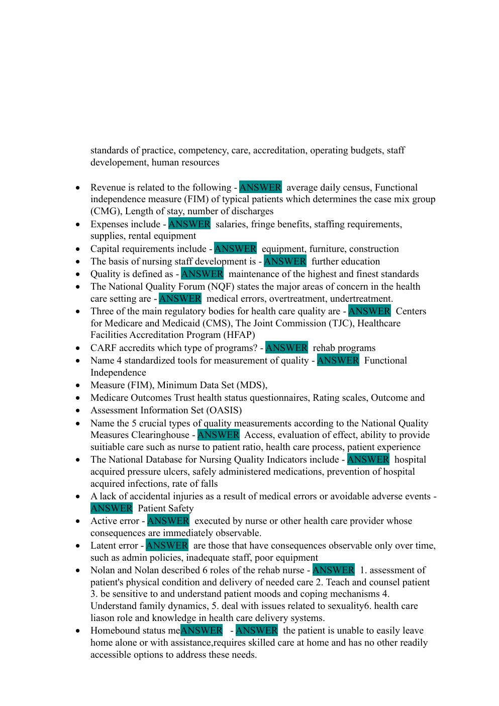 Preview page 8 of CRRN Test 1 Exam Prep: Fully  Updated Study Guide with  Verified Correct Answers  (2026–2027)