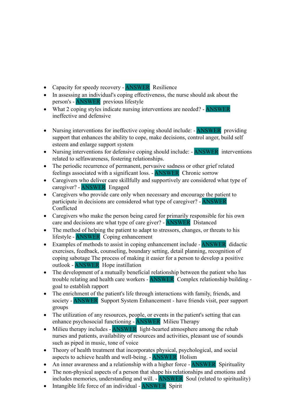 Preview page 10 of CRRN Test 1 Exam Prep: Fully  Updated Study Guide with  Verified Correct Answers  (2026–2027)