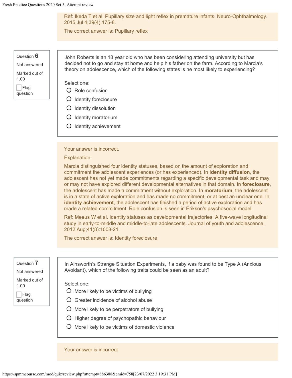 Preview page 4 of Fresh Practice Questions 2020 Set 5: Attempt review