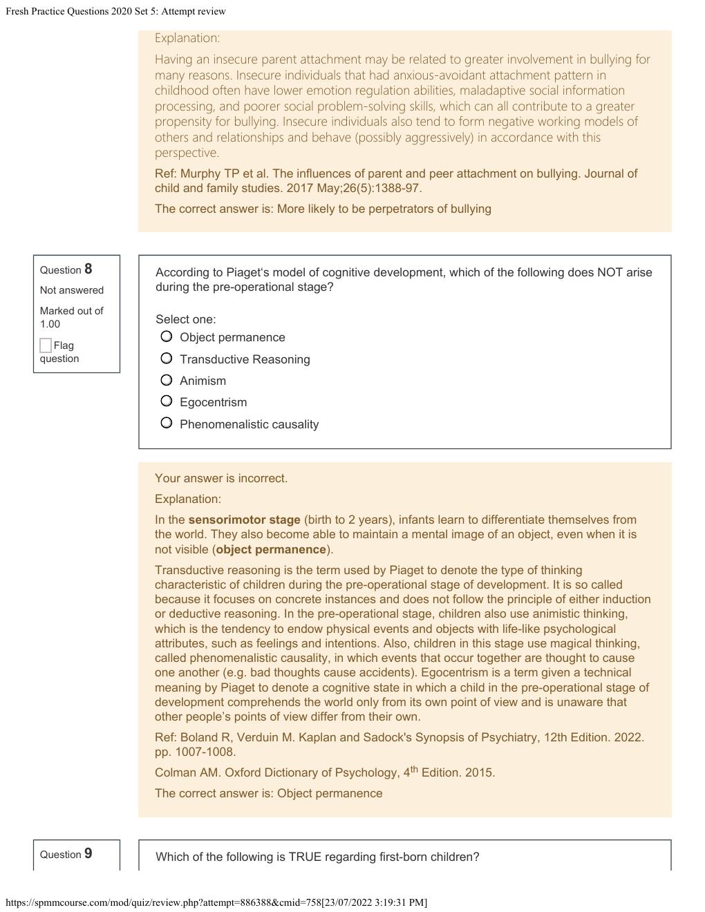 Preview page 5 of Fresh Practice Questions 2020 Set 5: Attempt review