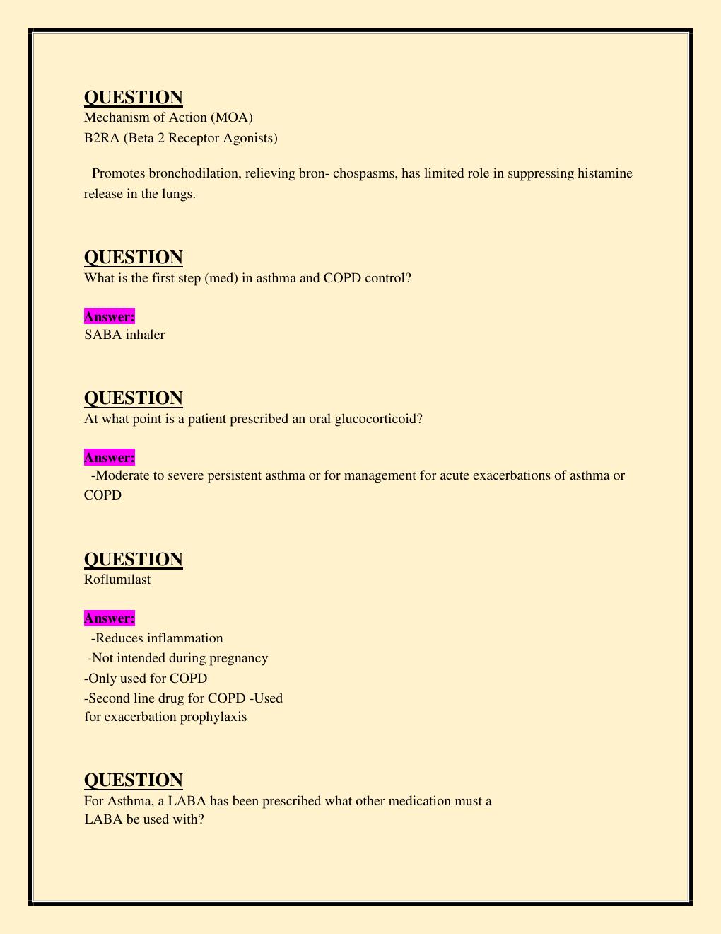 Preview page 7 of NR 565 Advanced Pharmacology Final Exam  Chamberlain College
