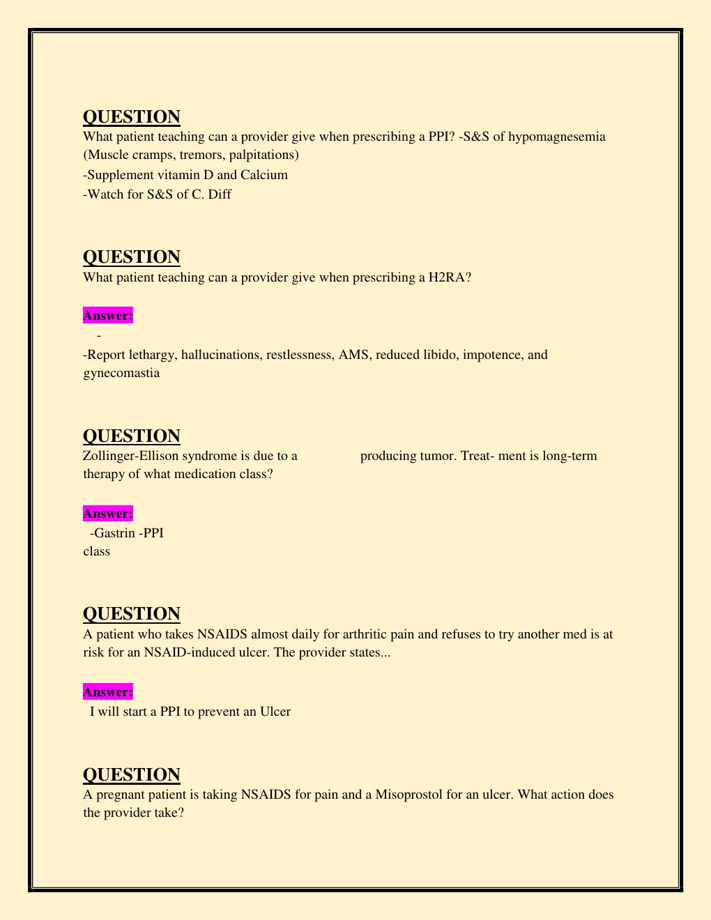 Preview page 9 of NR 565 Advanced Pharmacology Final Exam  Chamberlain College