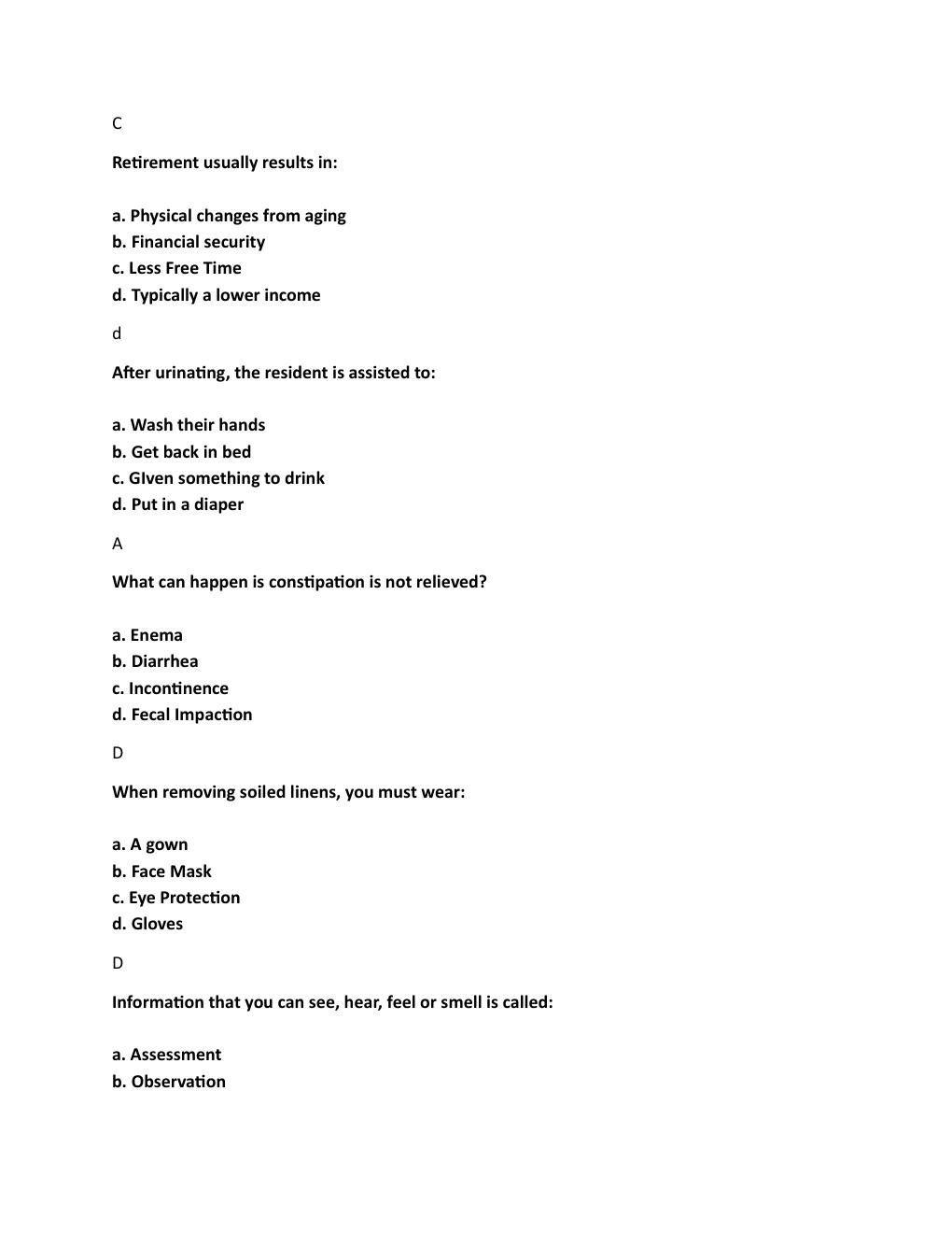 Preview page 6 of Fundamentals of Nursing Final Exam Practice Test & Answer