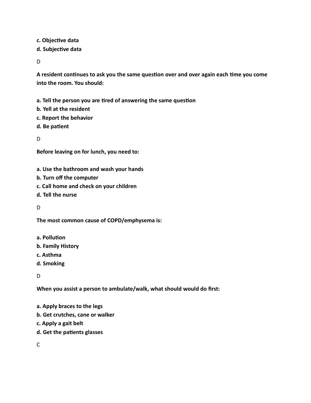 Preview page 7 of Fundamentals of Nursing Final Exam Practice Test & Answer