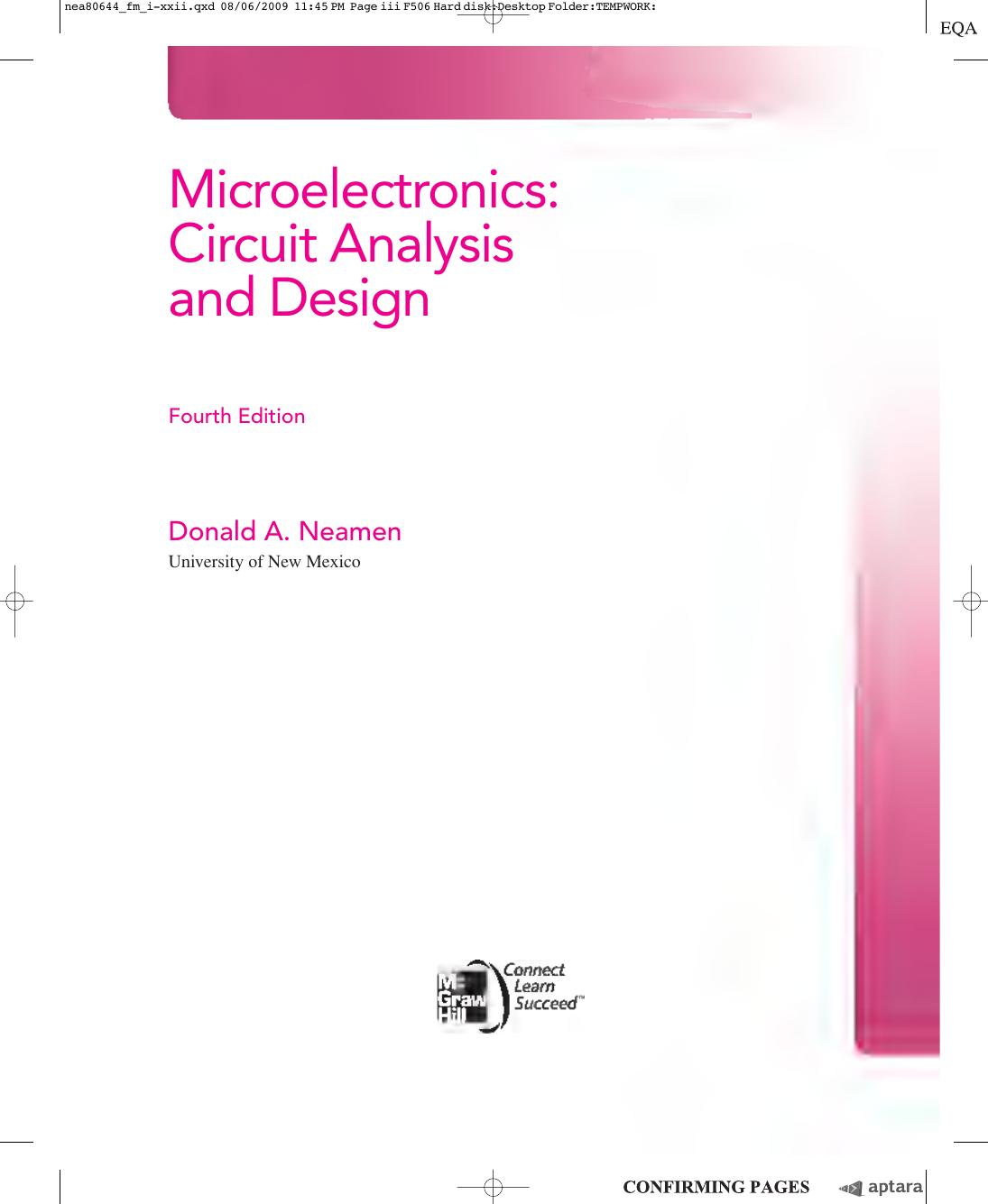 Preview page 4 of Microelectronics Circuit Analysis and Design 4th Edition By Donald Neamen