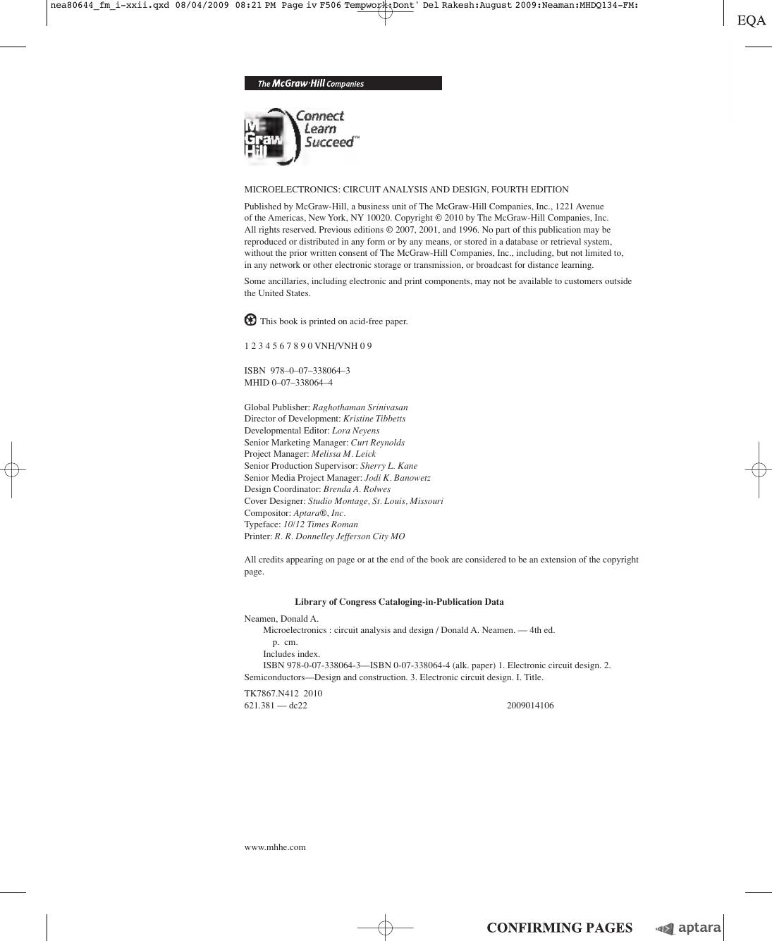 Preview page 5 of Microelectronics Circuit Analysis and Design 4th Edition By Donald Neamen