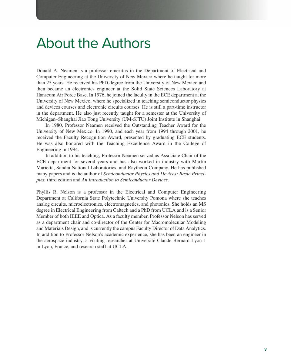 Preview page 5 of eBook PDF Microelectronics Circuit Analysis and Design 2025 Release By Donald Neamen, Phyllis Nelson