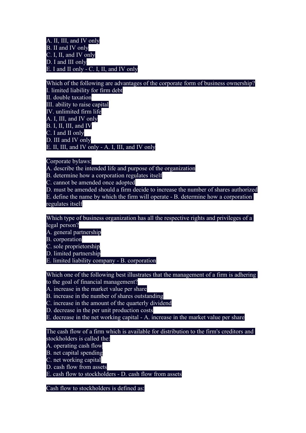 Preview page 2 of LSU FIN 3716: Exam /with Complete Solutions