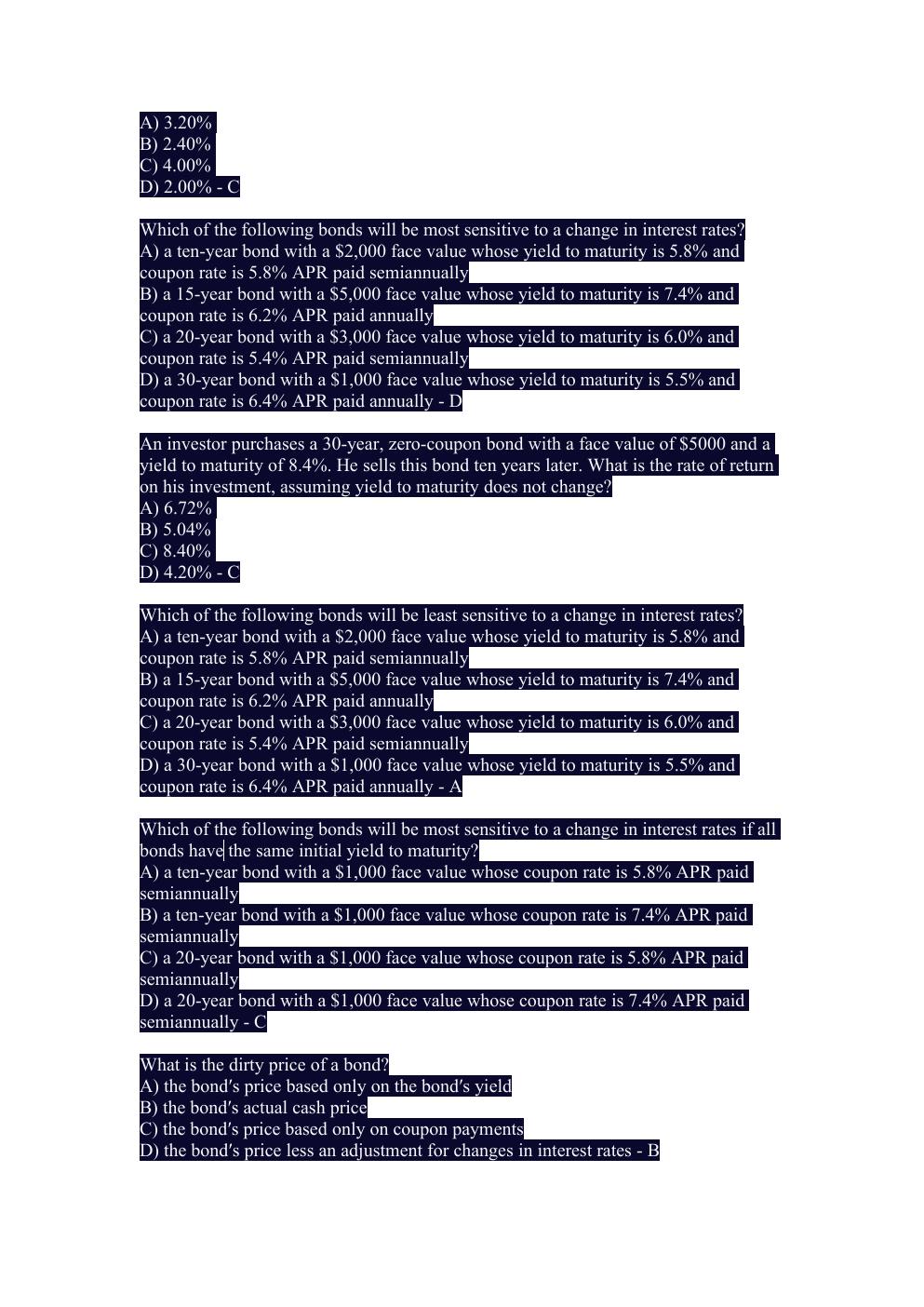 Preview page 5 of FIN 3716 LSU Examination/ WITH 100% CORRECT ANSWERS