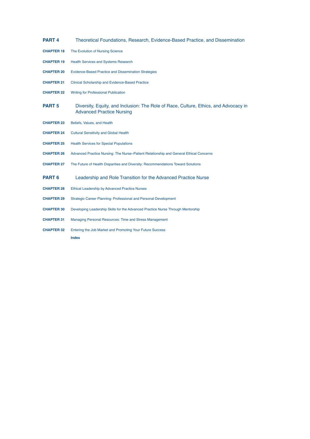 Preview page 5 of Advanced Practice Nursing Essential Knowledge for the Profession 5th Edition Susan M. DeNisco PDF eBook | ISBN 978128426