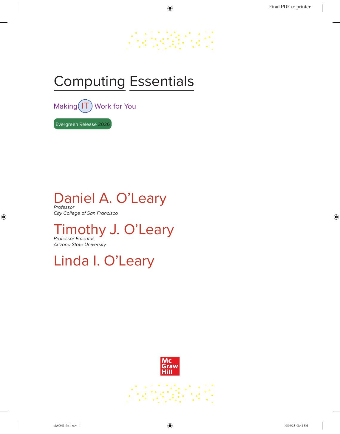 Preview page 2 of eBook [PDF] Computing Essentials Making IT Work for You 2026 Evergreen Release By Timothy O'Leary, Linda O'Leary, Daniel