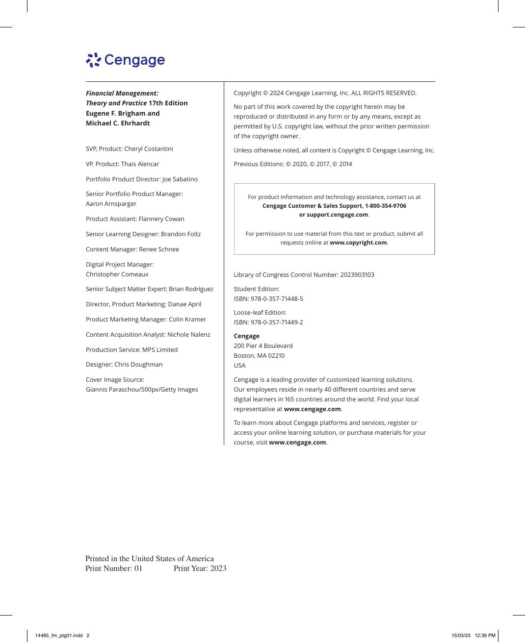 Preview page 3 of Financial Management Theory and Practice 17th Edition By Eugene F. Brigham, Michael C. Ehrhardt