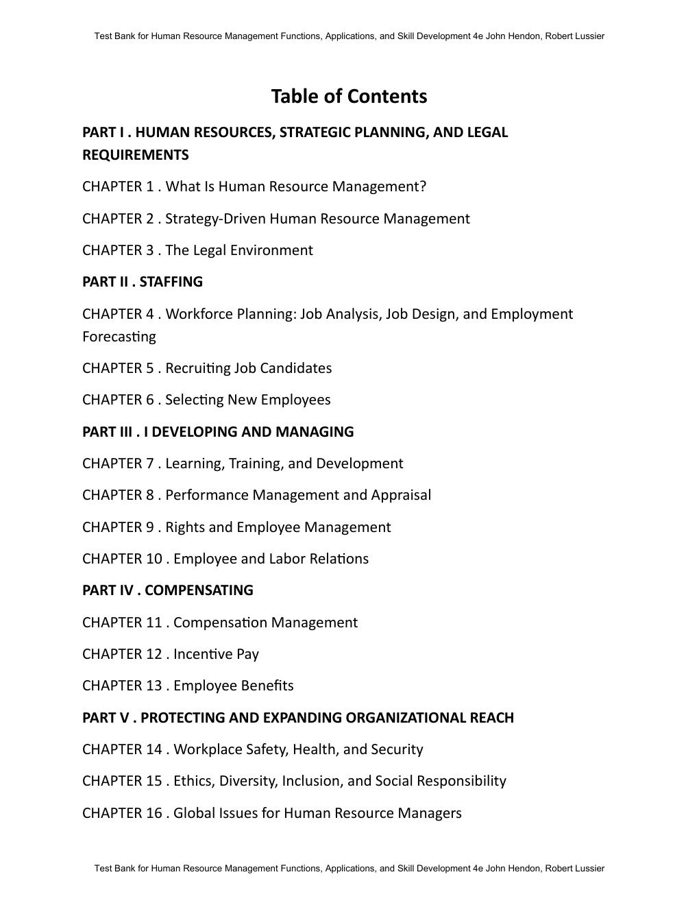 Preview page 3 of Test Bank For Human Resource Management Functions, Applications, and Skill Development 4th Eidtion By John Hendon, Rober