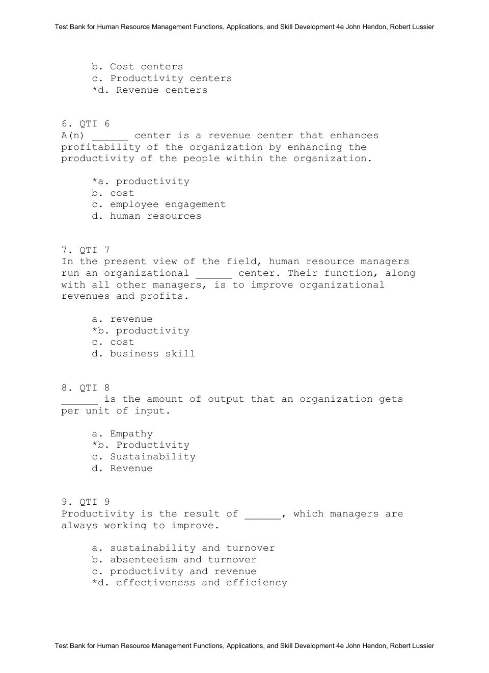 Preview page 5 of Test Bank For Human Resource Management Functions, Applications, and Skill Development 4th Eidtion By John Hendon, Rober