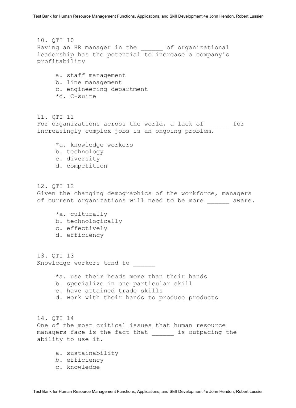 Preview page 6 of Test Bank For Human Resource Management Functions, Applications, and Skill Development 4th Eidtion By John Hendon, Rober