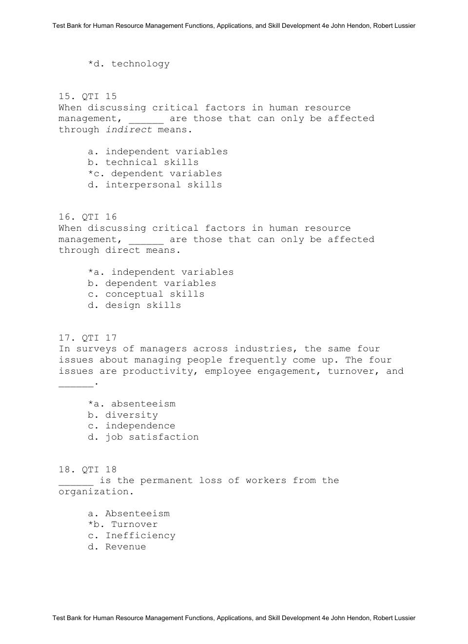 Preview page 7 of Test Bank For Human Resource Management Functions, Applications, and Skill Development 4th Eidtion By John Hendon, Rober
