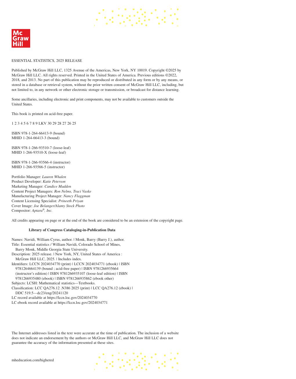 Preview page 4 of eBook PDF Essential Statistics 2025 Evergreen Release By William Navidi