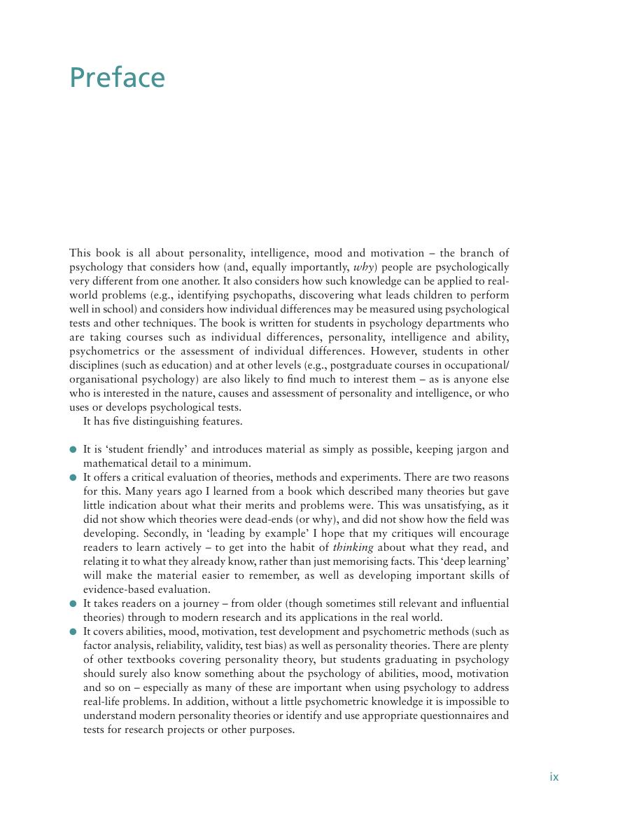 Preview page 10 of eBook [PDF] Individual Differences and Personality 4th Edition By Colin Cooper