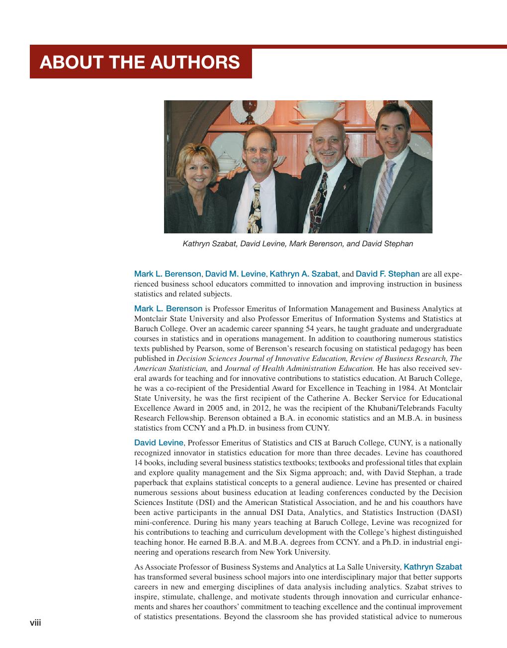 Preview page 10 of eBook PDF Basic Business Statistics Concepts and Applications 15th Edition By Mark Berenson, David Levine, Kathryn Szaba