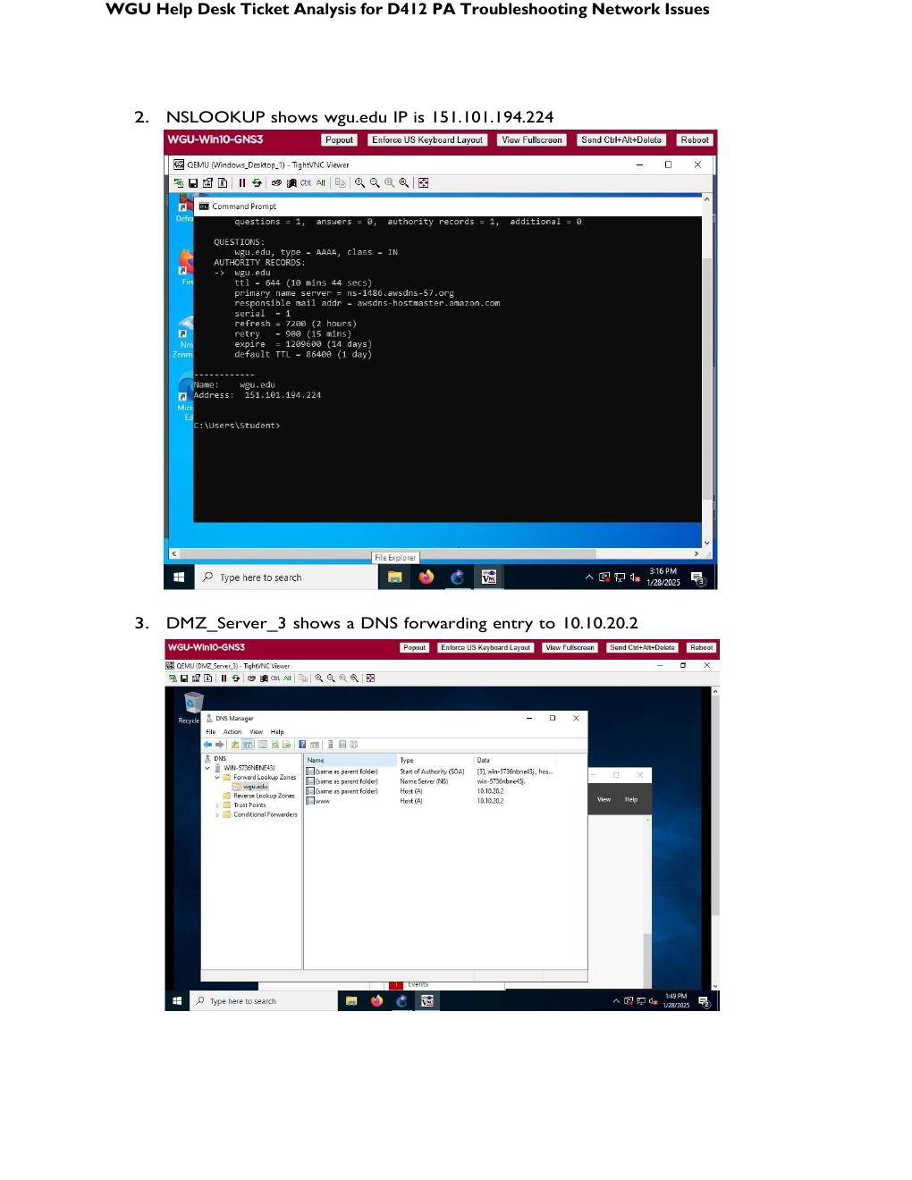 Preview page 2 of WGU Help Desk Ticket Analysis for D412 PA Troubleshooting Network Issues! ALREADY RATED A+