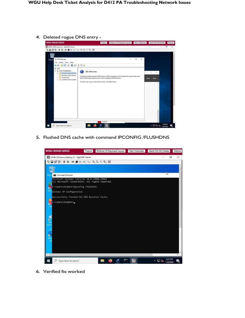 Preview page 3 of WGU Help Desk Ticket Analysis for D412 PA Troubleshooting Network Issues! ALREADY RATED A+