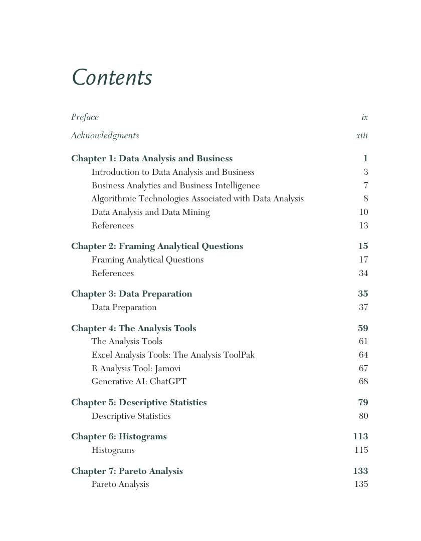 Preview page 8 of Data Analysis for Business Decisions Case Studies in Excel, R, and ChatGPT 3rd Edition By Andres Fortino