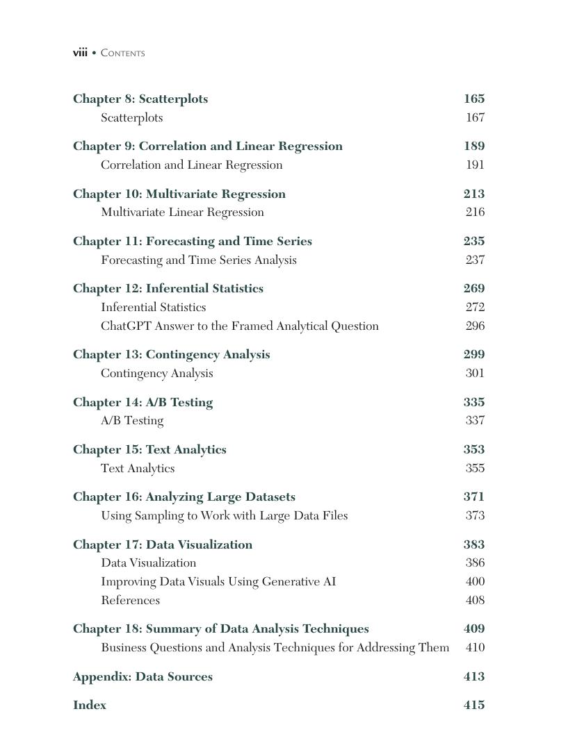 Preview page 9 of Data Analysis for Business Decisions Case Studies in Excel, R, and ChatGPT 3rd Edition By Andres Fortino