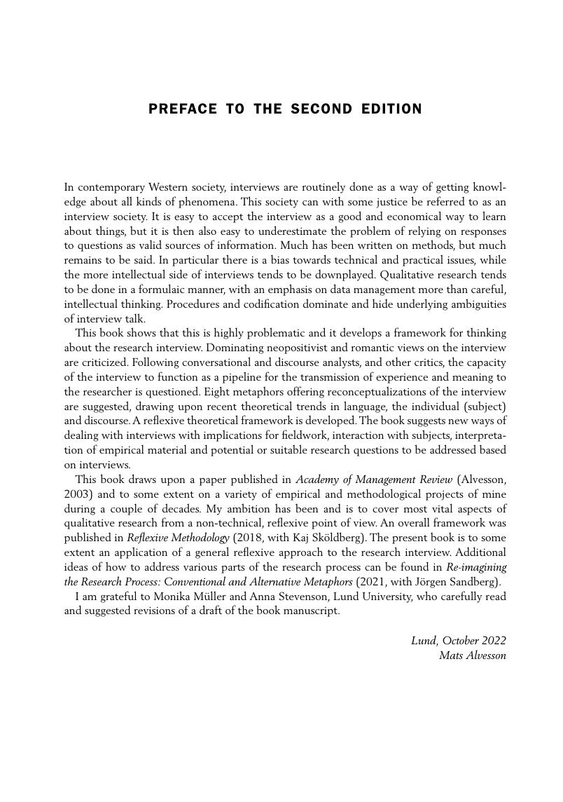 Preview page 8 of eBook [PDF] Interpreting Interviews 2nd Edition By Mats Alvesson
