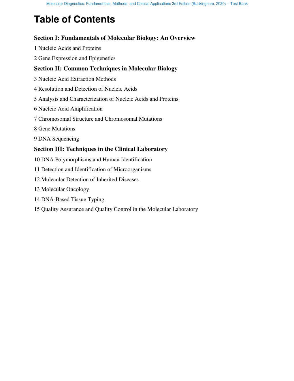 Preview page 2 of Test Bank - Molecular Diagnostics: Fundamentals, Methods, and Clinical Applications 3rd Edition