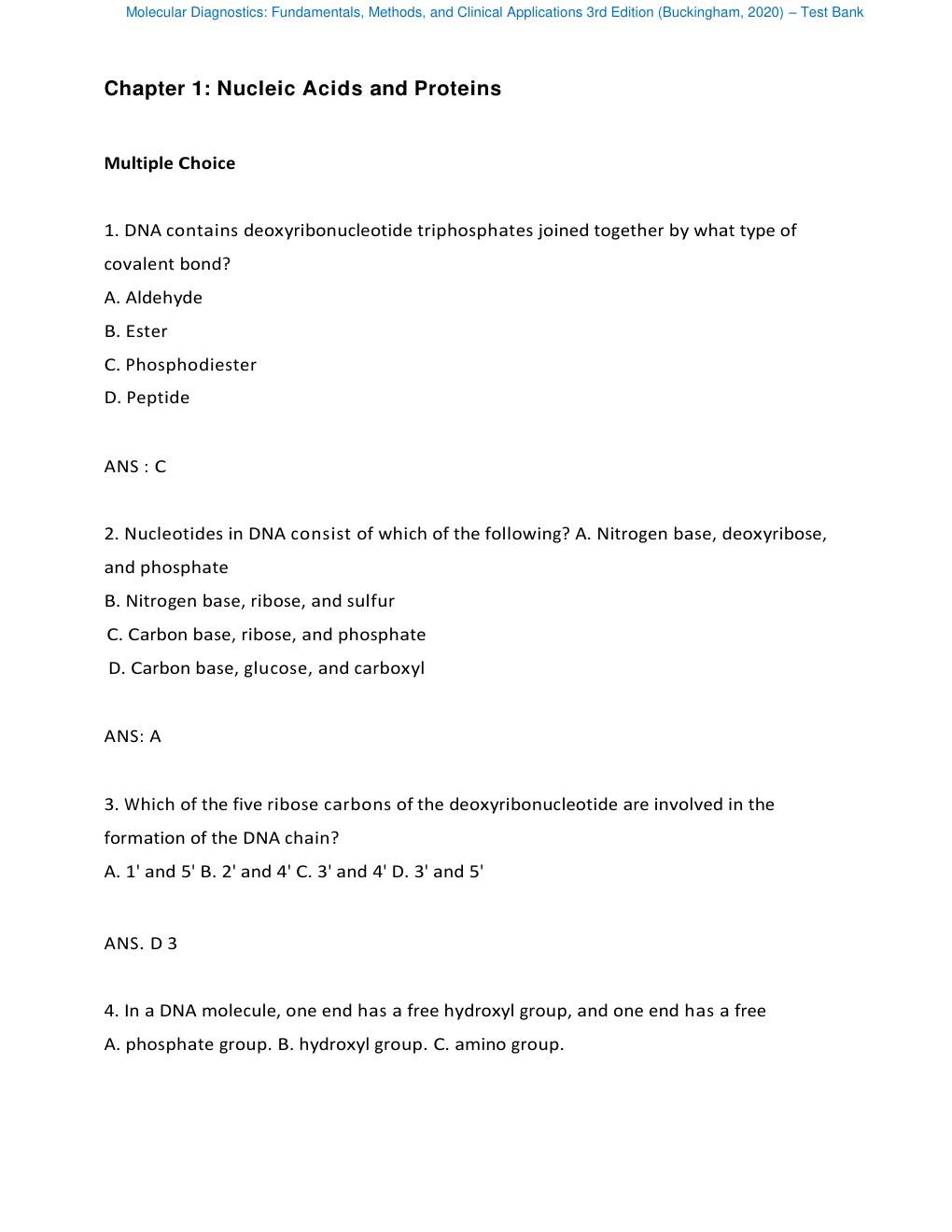 Preview page 3 of Test Bank - Molecular Diagnostics: Fundamentals, Methods, and Clinical Applications 3rd Edition