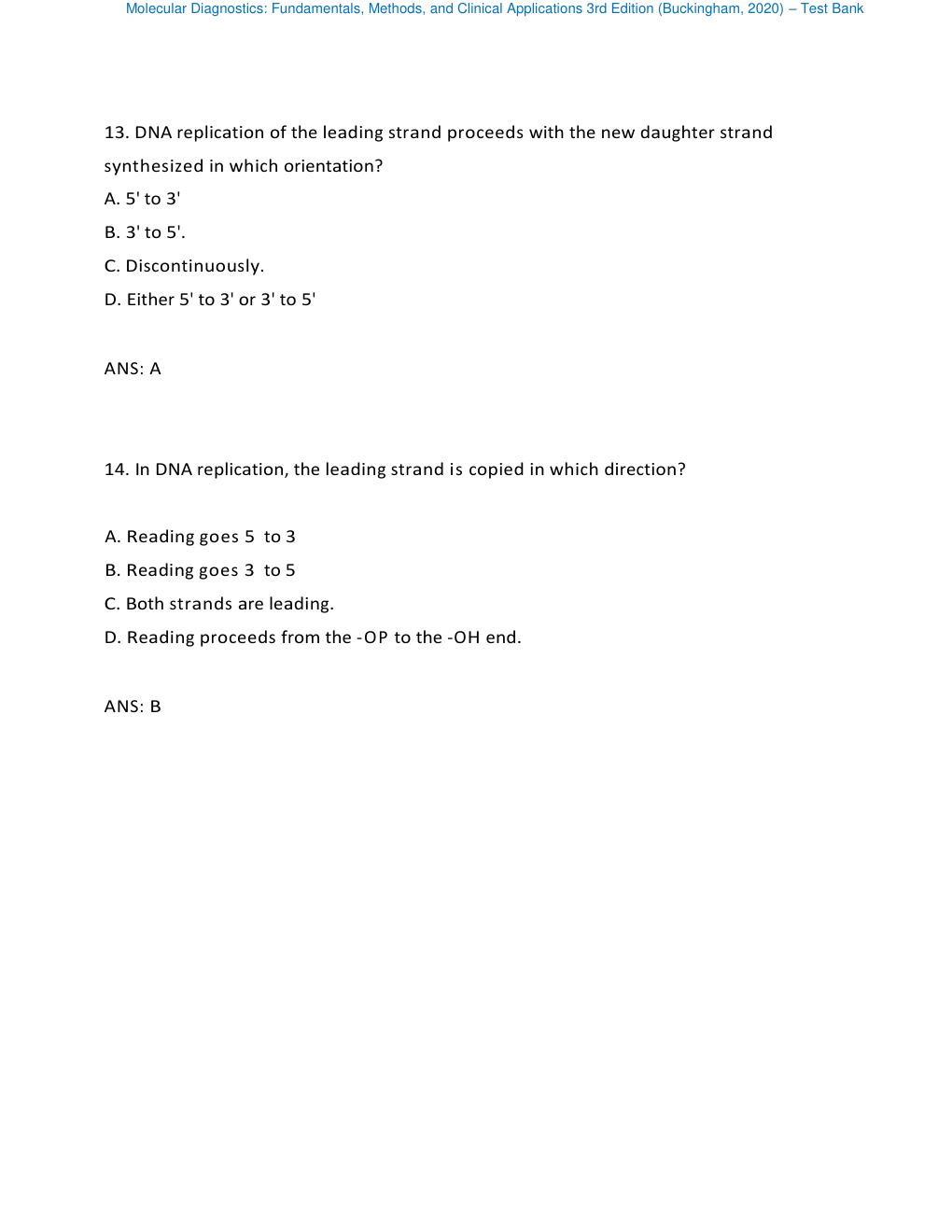 Preview page 6 of Test Bank - Molecular Diagnostics: Fundamentals, Methods, and Clinical Applications 3rd Edition