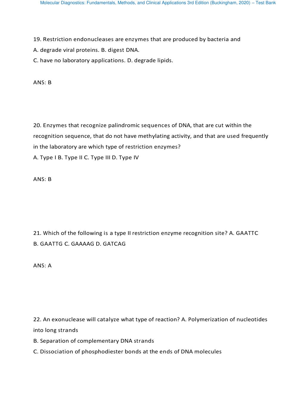 Preview page 9 of Test Bank - Molecular Diagnostics: Fundamentals, Methods, and Clinical Applications 3rd Edition