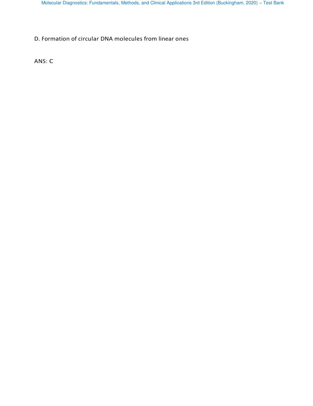 Preview page 10 of Test Bank - Molecular Diagnostics: Fundamentals, Methods, and Clinical Applications 3rd Edition